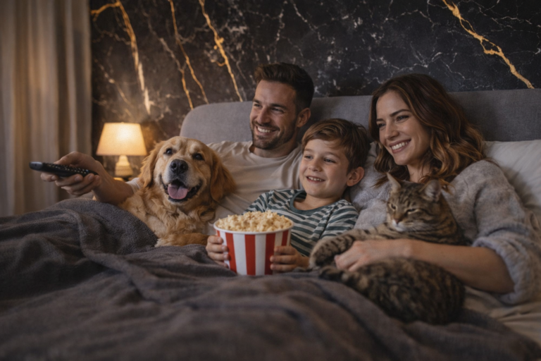 family in bed